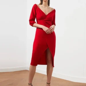 Elegant red western dress for women